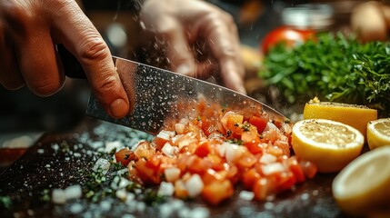 Chef Cutting Vegetables