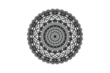 Unique Round Mandala Vector Design Black and White