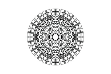Unique Round Mandala Vector Design Black and White