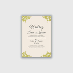 Vector hand drawn floral wedding invitation card