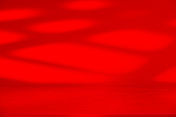 Wall interior background, studio and backdrops show products.with shadow from window color Red background for text insertion and presentation product	