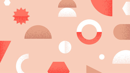Geometric Harmony in Pastel and Coral Tones