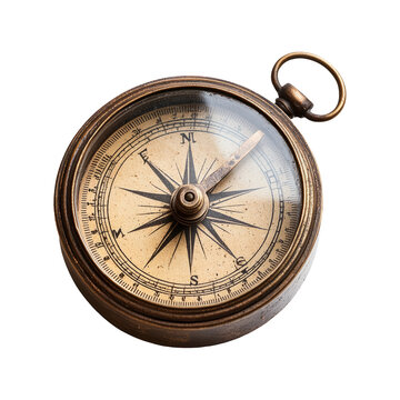 Vintage compass on a transparent background
