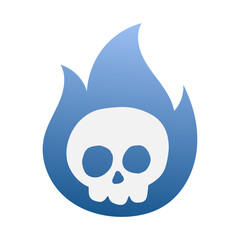 Skull in blue fire