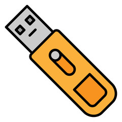 Illustration of Flash Drive Filled Icon