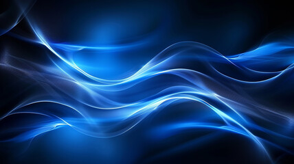 Fototapeta premium Abstract background blue waves modern design backdrop copy space