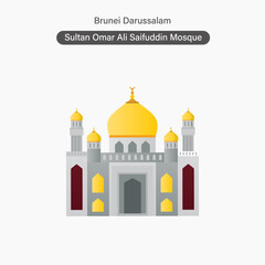 Brunei Sultan Omar Ali Saifuddin Mosque Landmark Building