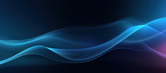 Abstract Blue and Purple Waves on Dark Background