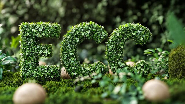 Green letters spelling ECC are surrounded by lush greenery