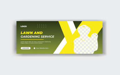 
Agriculture services social media cover and web banner template