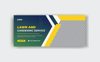 
Agriculture services social media cover and web banner template