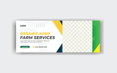 
Agriculture services social media cover and web banner template