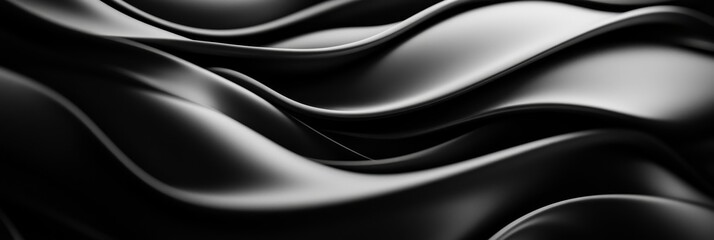 Fototapeta premium Abstract black and white photograph of interwovеn waves, symbolizing fluidity, motion, and the interplay of light and shadow.