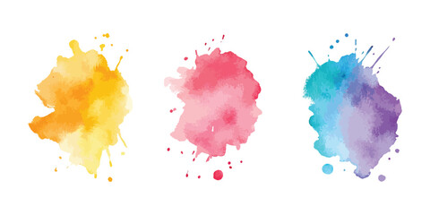 Colorful watercolor brush strokes vector. Watercolor stripes On a transparent background