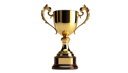 One simple golden trophy cup (with transparent background) PNG with alpha channel. 1つのシンプルなゴールデン トロフィー カップ(背景透過)アルファチャンネル付PNG	