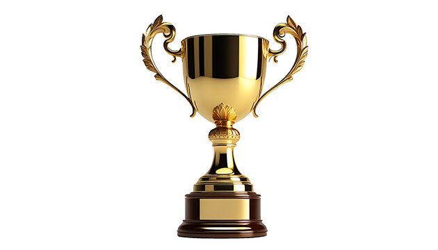 One simple golden trophy cup (with transparent background) PNG with alpha channel. 1つのシンプルなゴールデン トロフィー カップ(背景透過)アルファチャンネル付PNG	