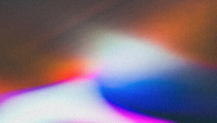 Blank grained and scratched film strip texture background with heavy grain, light leak Real Lens Flare Shot in Studio over Black Background. Easy to add as Overlay or Screen Filter