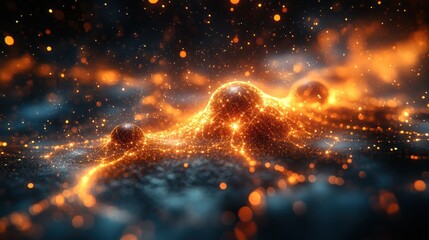 Fototapeta premium Abstract Glowing Sphere and Particles