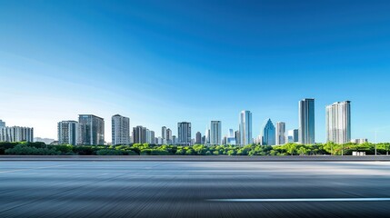 Cityscape with Empty Road