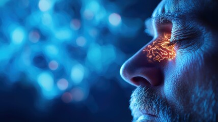 Electric Vision: Human Eye with Glowing Patterns