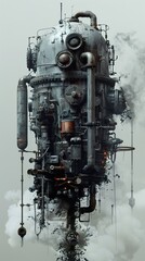Fototapeta premium Steampunk Machine: A Futuristic Industrial Design