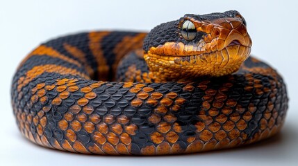 Obraz premium Close-up of a Black and Orange Snake