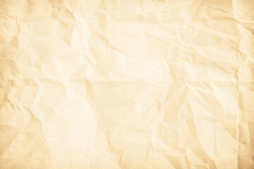 Obraz premium Old paper vintage texture surface for background. Recycle pale brown paper crumpled texture, Cream color recycled kraft paper texture blank with copy space for text.