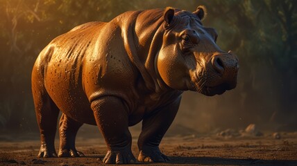 Fototapeta premium Hippopotamus in the Wild