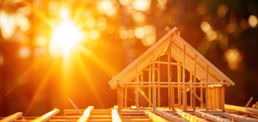 Beautiful wooden structure under the sun, highlighting craftsmanship and architecture.