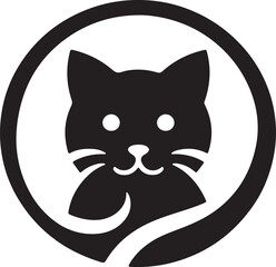 Cat's Icon or Logo silhouette Vector Image with white background
