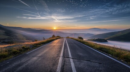 Naklejka premium Sunrise Road