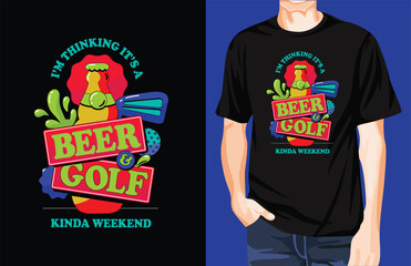 Beer Golf t-shirt design unique idea