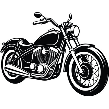 recommend clip art: black and white logo of a black angel chopper motorcycle vector illustration clip art design element