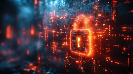 Cybersecurity: Digital Lock on Circuit Board