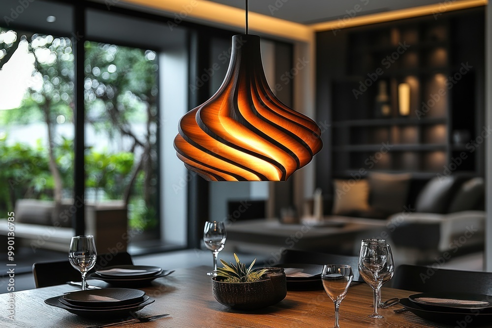 Wall mural Modern Wooden Pendant Light