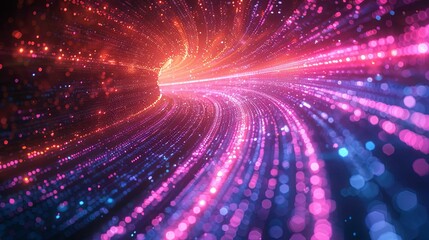 Obraz premium Abstract Tunnel of Brightly Colored Glittering Lights