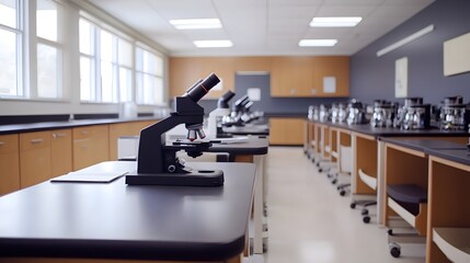 A Close-Up of a Microscope in a Modern Science Laboratory