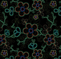 Obraz premium Ornate floral seamless texture, endless pattern with flowers. Seamless pattern can be used for wallpaper, pattern fills, web page background, surface textures.