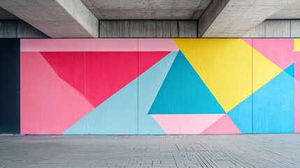 Minimalist graffiti wall, clean lines