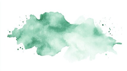 Soft green watercolor splash on a white background, ideal for artistic backgrounds, designs, and creative projects