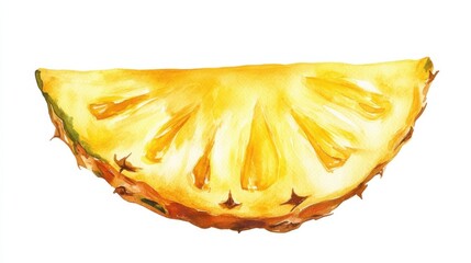 Fresh pineapple slice showcasing vibrant yellow color and natural texture against a clean background