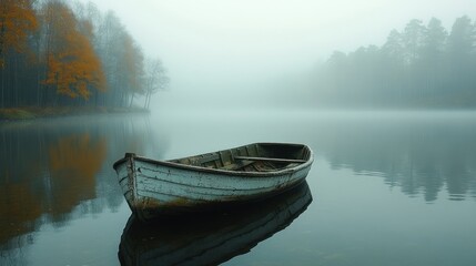 Solitude in a Misty Lake