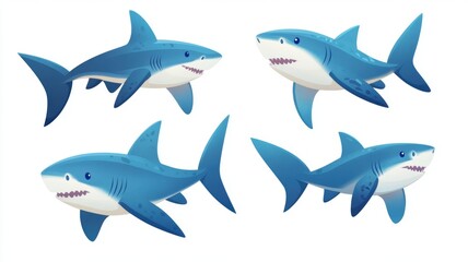 Obraz premium Baby Sharks Swimming in a Clean Ocean Environment