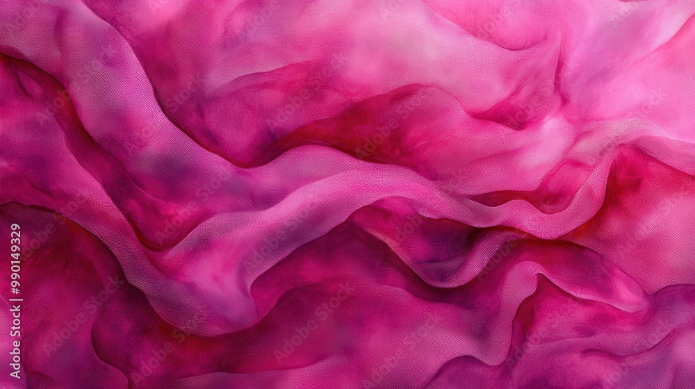 Aufkleber Delicate layers of pink silk fabric create a soft and flowing texture in a beautifully illuminated setting
