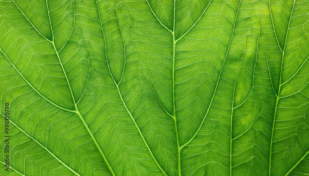 Wall mural Closeup of green leaf texture background