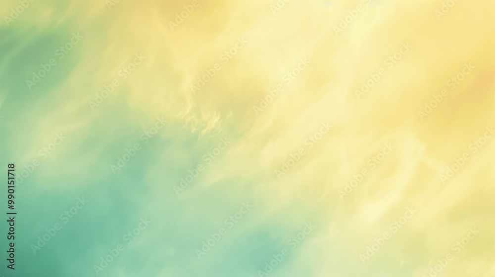 Poster a yellow and green background with a cloud in the middle