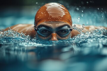 Swimmer in action