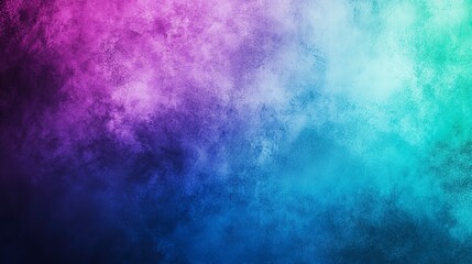Fototapeta premium Blurred gradient background, green blue purple. Cover for poster, poster, product presentation. Banner for website. Wallpaper, screensaver. Textured background with noise effect 