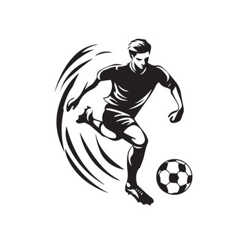 recommend clip art: Soccer and Football Player logo design. Foot ball logo vector icon design Stock Vector Image.