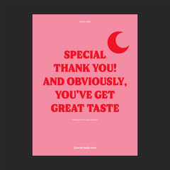 Thankyou card design for Insert product card